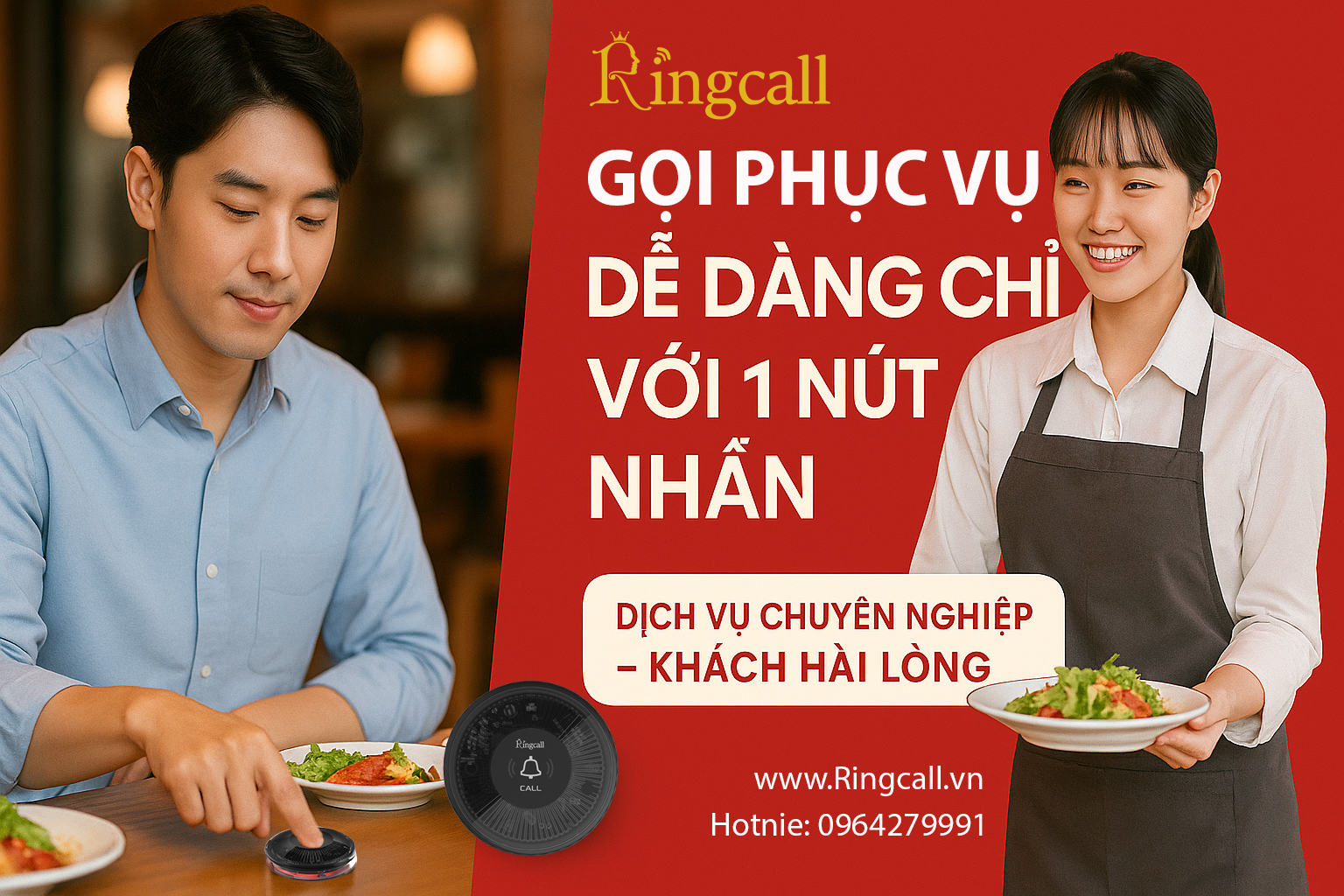 chuông gọi phục vụ không dây Ringcall
